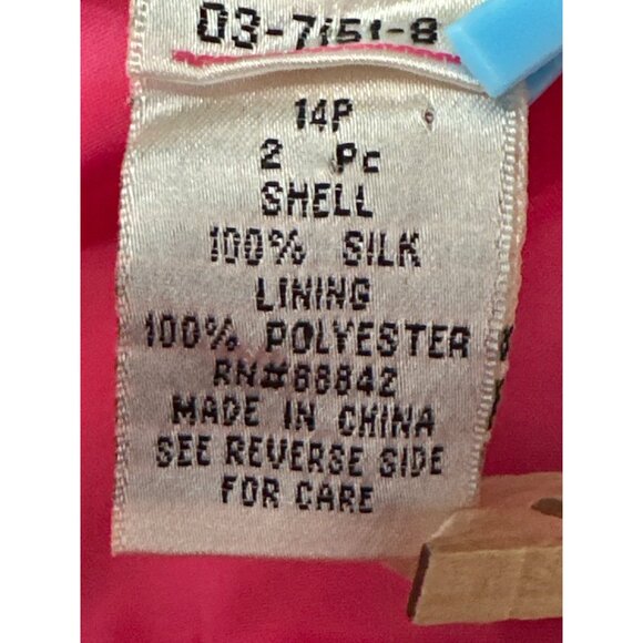 Victoria Holley 14P Pink Silk Colorblock Sheath Dress City Chic Cocktail Party - Picture 10 of 11